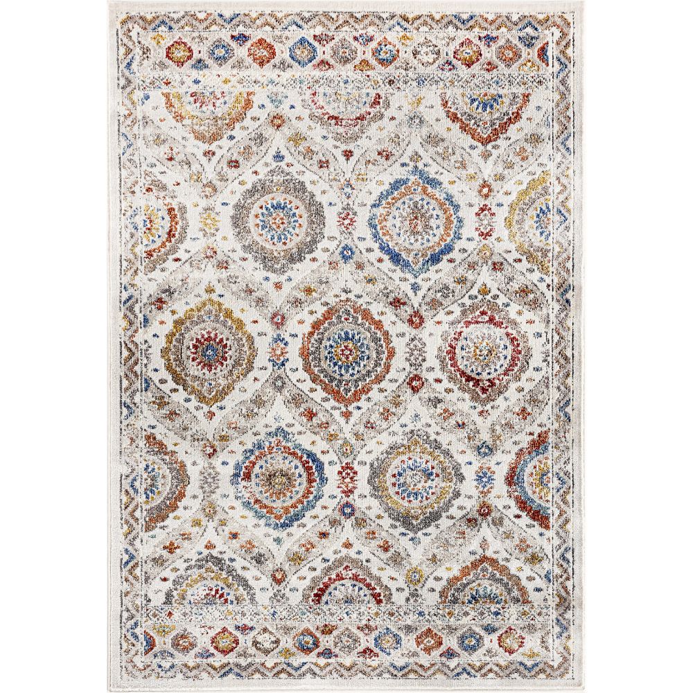 Dynamic Rugs 6806-999 Falcon 3.11 Ft. X 5.3 Ft. Rectangle Rug in Ivory/Grey/Blue/Red/Gold